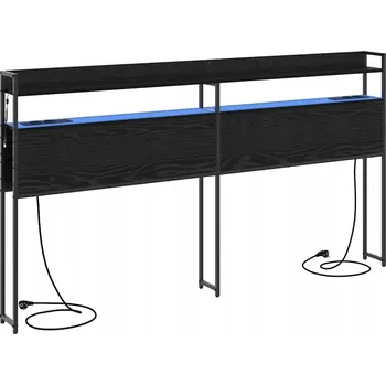 Čelo postele s policí s čelo Černý dub 200 cm Kompozitní dřevo