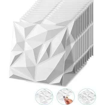 Stavební materiál 3D STROPNÍ KAZETY DIAMANT, OBKLADOVÉ PANELY 30cm x 30cm 12 KS