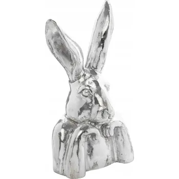 Velikonoční dekorace VELIKONOČNÍ ZAJÍC 47 CM VELKÝ STŘÍBRNÝ KRÁLÍK VELIKONOČNÍ FIGURKA HLAVA DÁREK