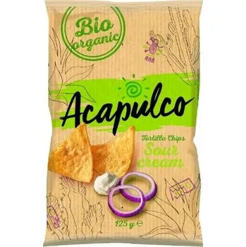 Chips Acapulco Tortilla chips zakysaná smetana a cibule 125g bio