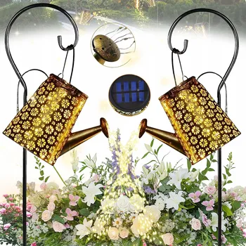 Venkovní osvětlení 2x SOLÁRNÍ ZAHRADNÍ LAMPA VENKOVNÍ LED KONVIČKA ZAPICHOVACÍ SVĚTLO DO ZAHRADY