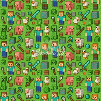 Úplet, Pixelová zelená gameska (E) (Top kvalitní úplet Bella digitisk)