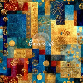 Úplet, Žlutomodrá abstrakce (E) (Top kvalitní úplet Bella digitisk)