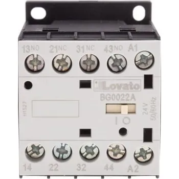 Relé Lovato Relé stykače napětí ve vinutí 24 V ac 4pólový 10 A 690V s 2 NO/2 NC kontakty Samojisticí, Rovný, rozsah: BG 4P