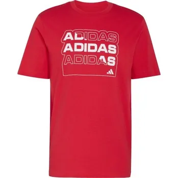 Pánské tričko Pánské triko adidas MULTI LINEAR TEE M XL Červená, Bílá