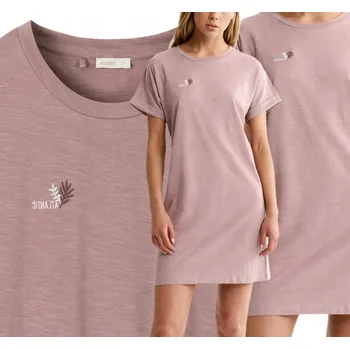 Dámské noční prádlo Pohodlná košile noční s krátkým rukávem ATLANTIC 100% bavlna NLD-002 M růžová