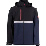 Payper WISE 2IN1 – pánská softshellová bunda s odnímatelnými rukávy, WP 8000 mm, reflexní prvky, kapuce, kapsa na tablet Barva: NÁMOŘNICKÁ MODRÁ/ČER, Velikost: XXS