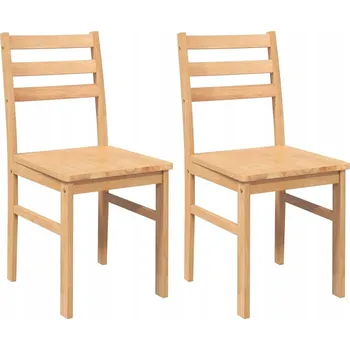 Jídelní židle Židle VidaXL Lite, kaučukové dřevo, hnědá, 2 ks