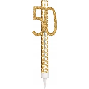 Dortová svíčka Dortová fontána 50. narozeniny, zlatá, 1 ks