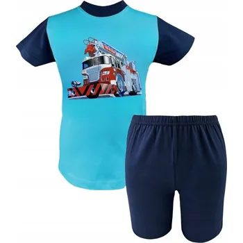 Chlapecké pyžamo DĚTSKÉ PYŽAMO BAVLNĚNÉ KRÁTKÉ BAVLNĚNÉ LETNÍ HASIČI 122