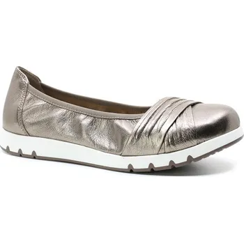 Dámské baleríny CAPRICE 9-22118-44 341 taupe metalic, dámské baleríny vel.38 (Kožené baleríny šíře H na flexibilní podešvi)