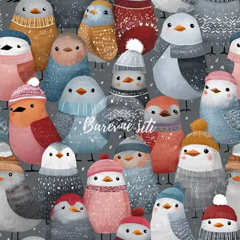 Úplet, Zababušení zimní ptáčci (E) (Top kvalitní úplet Bella digitisk)