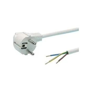 Napájecí kabel RND Napájecí kabel, řada: RND 465-00957 3žilový 2.5 m Polyvinylchlorid plášť, Bílá, vnější průměr: 7 mm OD, 250 V
