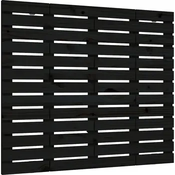 Čelo postele, černé, 106x3x91,5 cm, masivní borové dřevo