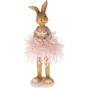 Velikonoční dekorace Velikonoční dekorace zajíc/zaječice růžový 1ks, 11x7cm 2x24cm - Zaječice