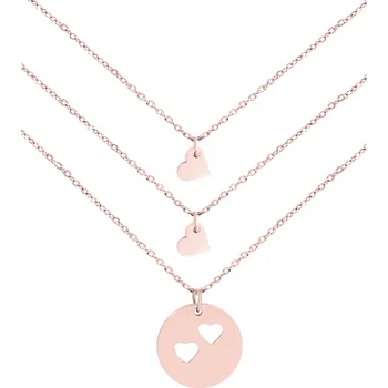 Souprava šperků Set řetízků máma a dvě dcery růžové zlato
