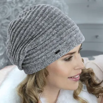 Čepice Krumlovanka Dámská zimní čepice W-0054/983M šedo-modrý melanž