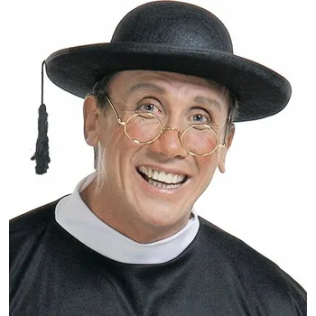 Pokrývka hlavy KLOBOUK černý PASTORÁL filcový KNĚZ biret