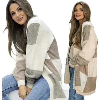 Dámský svetr Setin dámský svetr vícebarevný rovný střih do půlky stehen velikost univerzální