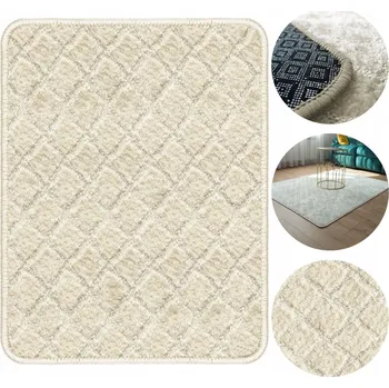 Koberec KOBEREC KOBEREČEK MĚKKÝ PŘÍJEMNÝ CHLUPATÝ DO POKOJE OBÝVÁKU KANCELÁŘE 50X70CM BÉŽOVÝ