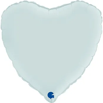 Balónek FÓLIOVÝ BALÓNEK SRDCE PASTELOVĚ MODRÝ SATÉNOVÝ 45 cm