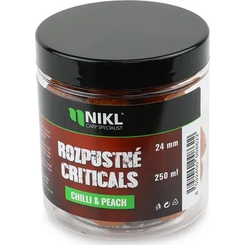 Nástraha Nikl Rozpustné Criticals Boilie Chilli & Peach 250 ml - 24 mm