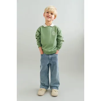 Dětská móda Dětská bavlněná mikina Wheat 2340.671.GOTS zelená 77X, vel. 140