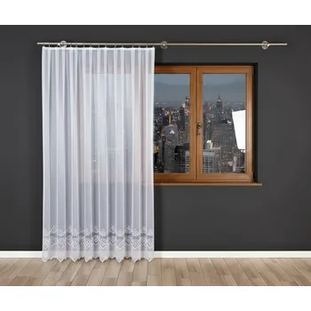 Záclona Dekorační žakárová záclona na žabky MODESTA LONG bílá 300x250 cm (cena za 1 kus dlouhé záclony) MyBestHome
