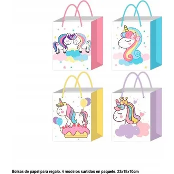 Dárková taška Ouda Party - Malá dárková taška s motivem jednorožce a zlatým potiskem