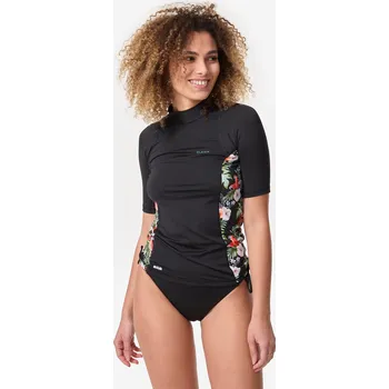 DECATHLON Dámské tričko s krátkým rukávem s UV ochranou 500 S ČERNÁ