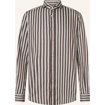 Pánská košile Windsor. Pánská Košile Lano Shaped Fit, tmavě hnědá / bílá /...