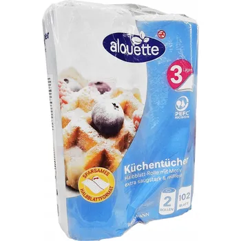 Utěrka Papírové utěrky celulóza Alouette v balení 2 ks bílé