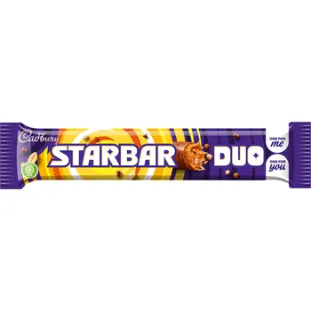 Čokoláda Cadbury Starbar Duo čokoládová tyčinka s karamelem, arašídy a křupinkami 74 g