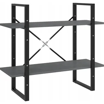 Knihovna Regál na knihy, 2 police, šedý, 80x30x70 cm, borovicové dřevo