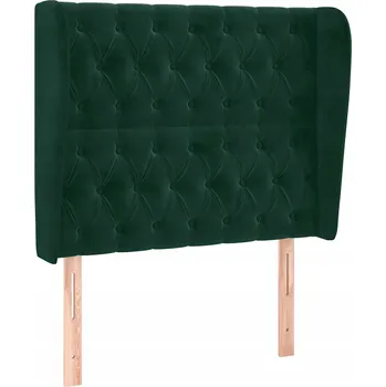 Čelo postele uszak, tmavě zelené, 93x23x118/128 cm, samet