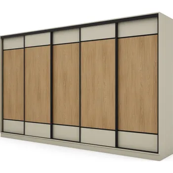 Šatní skříň Skříň eMeblast Posuvné skříně 5D 400 x 244 x 64 cm kašmír