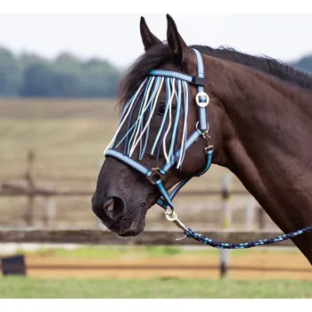 Koňská maska proti hmyzu BUSSE Třásně proti hmyzu Visby BUSSE, navy/titanium/atoll/white PONY