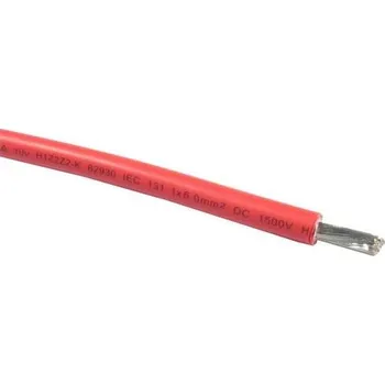 Solární kabel 10mm2, 1500V, červený