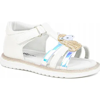 Dívčí sandály Wojtyłko dětské sandály eko kůže bílé velikost 27