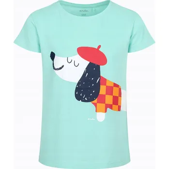 Dětská móda Dívčí mátové tričko Dívčí tričko Bavlna 128 Jezevčík Endo