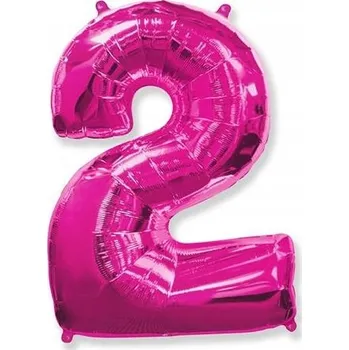 Balónek Fóliový balónek B&C Číslice 2 růžová, 92 cm