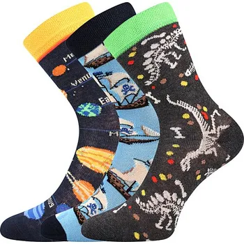 Boma Voxx Obrázkové ponožky MIX A 3 páry - planety, lodě, dinosauři