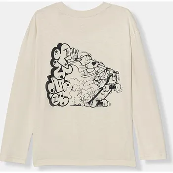 Chlapecké tričko Dětské bavlněné tričko s dlouhým rukávem Puma MID90s 691745 béžová 01X, vel. 164