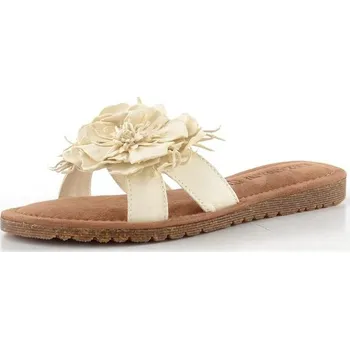 Dámské pantofle Lazamani pantofle se střapatou květinou Zinnia offwhite LA33765 - 42 | P703428