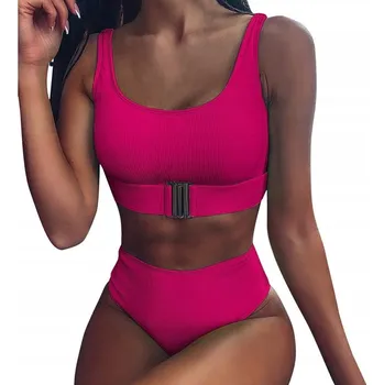 Dámské plavky DÁMSKÉ DVOUDÍLNÉ PLAVKY S VYSOKÝM PASEM, BIKINI TOP, VELIKOST L