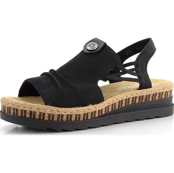 Dámské sandále Rieker černé sandály se širokým nártem a gumičkami V7972-00 - 36 | P682747