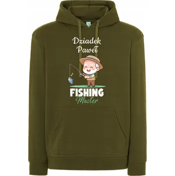 Pánská mikina Mikina s kapucí pro Dědu Rybáře Děda + Jméno Fishing Master 4XL