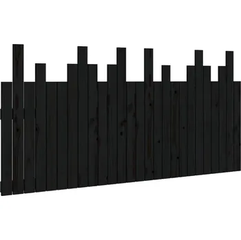 Čelo postele, černé, 166x3x80 cm, masivní borovicové dřevo