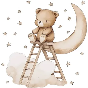 Tapeta Sipo Nástěnné samolepky Teddy bear on a ladder