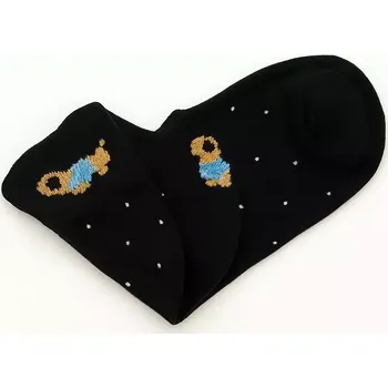 Dámské ponožky Dámské ponožky s psím motivem – roztomilý design - Černá